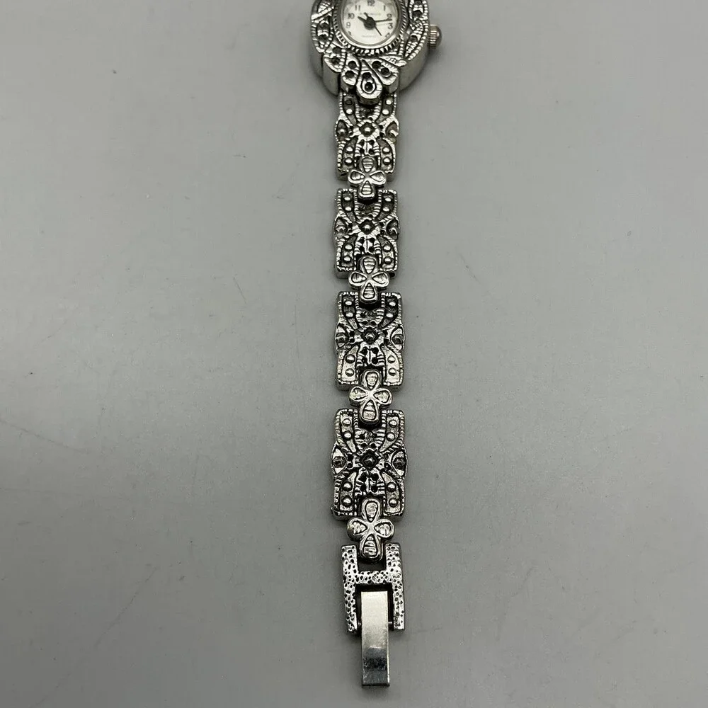 Avenue Womens Watch 18mm MOP Dial Silver Tone Bracelet Marcasite New Battery 7